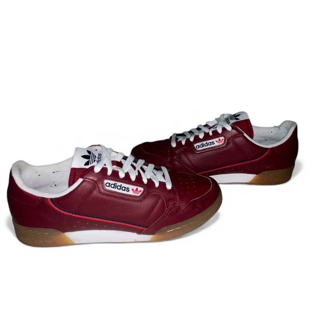 Adidas Men's Continental 80 Collegiate Leather Sneakers Sz 10 Burgundy